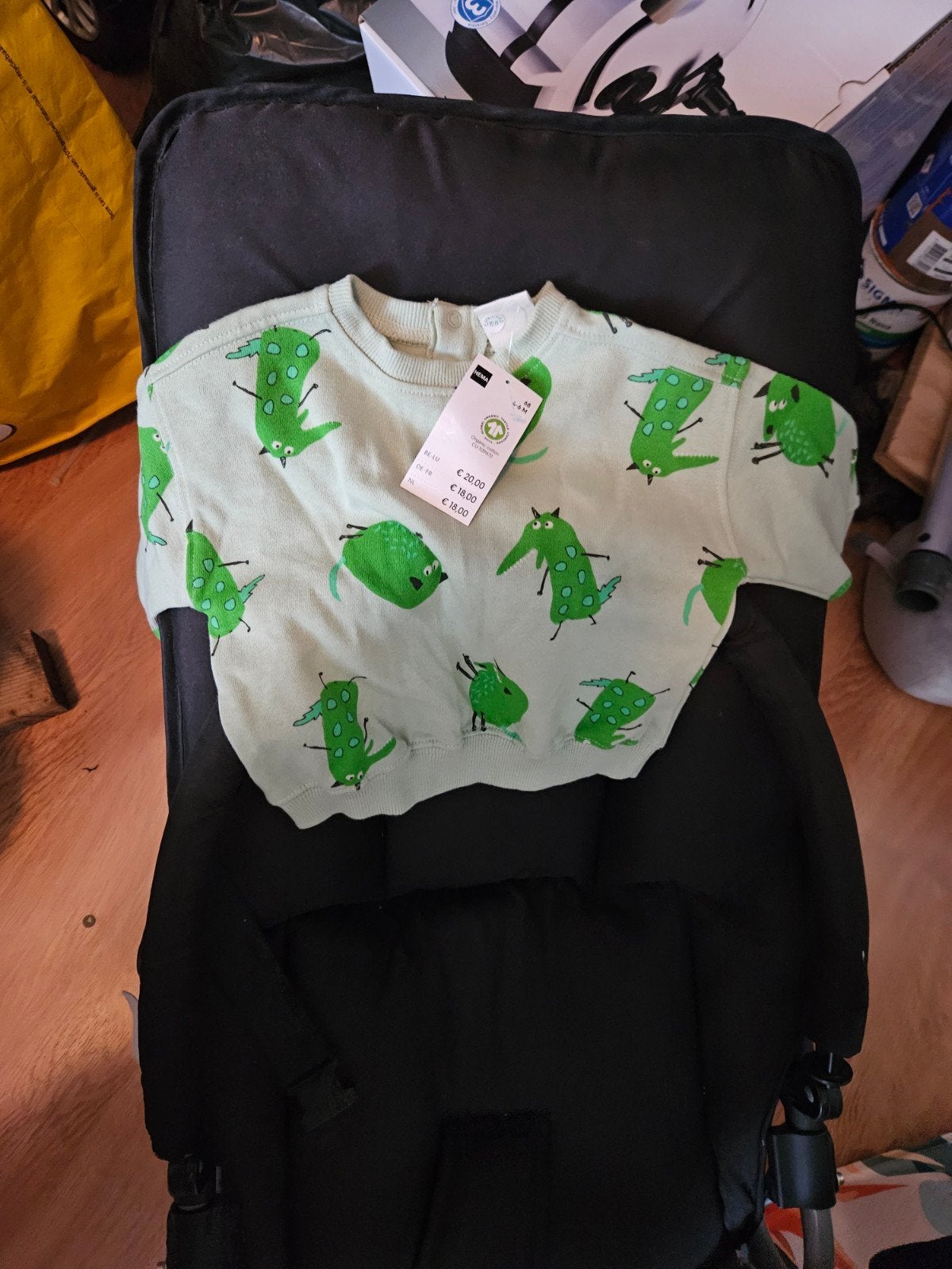 Leuke groene trui met dinosaurus en krokodil, Ophalen, Nieuw, Hone Baby, Jongetje of Meisje