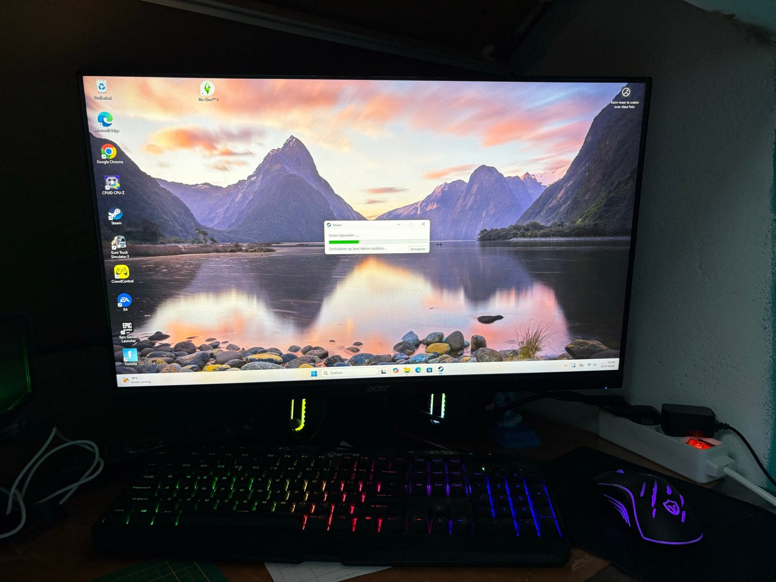 Complete Gaming PC Setup met RGB Verlichting, Computers en Software, Ophalen, Gebruikt, Gaming, SSD