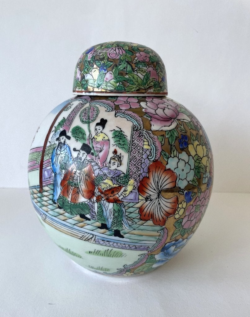 Vintage Chinese gemberpot/dekselpot Famille Rose, Ophalen of Verzenden