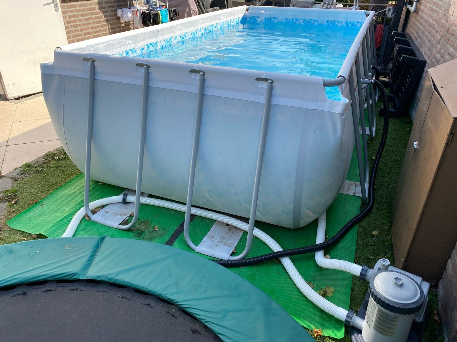 Zwembad 4x2 meter, hoogte 1 m (Bestway), Ophalen, 200 tot 300 cm, 80 tot 120 cm, Zo goed als nieuw