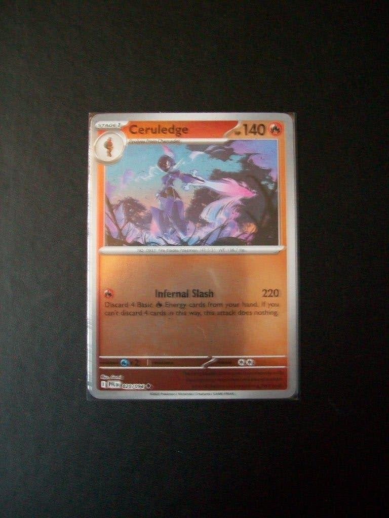 3655. Nieuwe Pokemon Kaart CERULEDGE Holofoil HP 140 020/094, Verzenden, Nieuw, Losse kaart, Foil