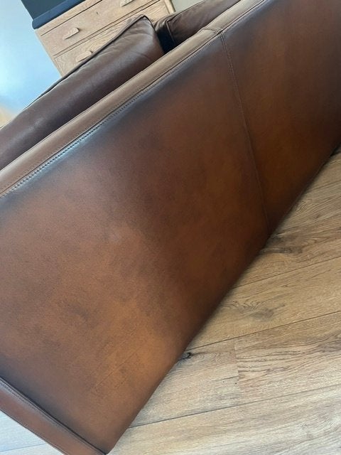 leren bank, Huis en Inrichting, Ophalen, Gebruikt, Minder dan 75 cm, 150 tot 200 cm