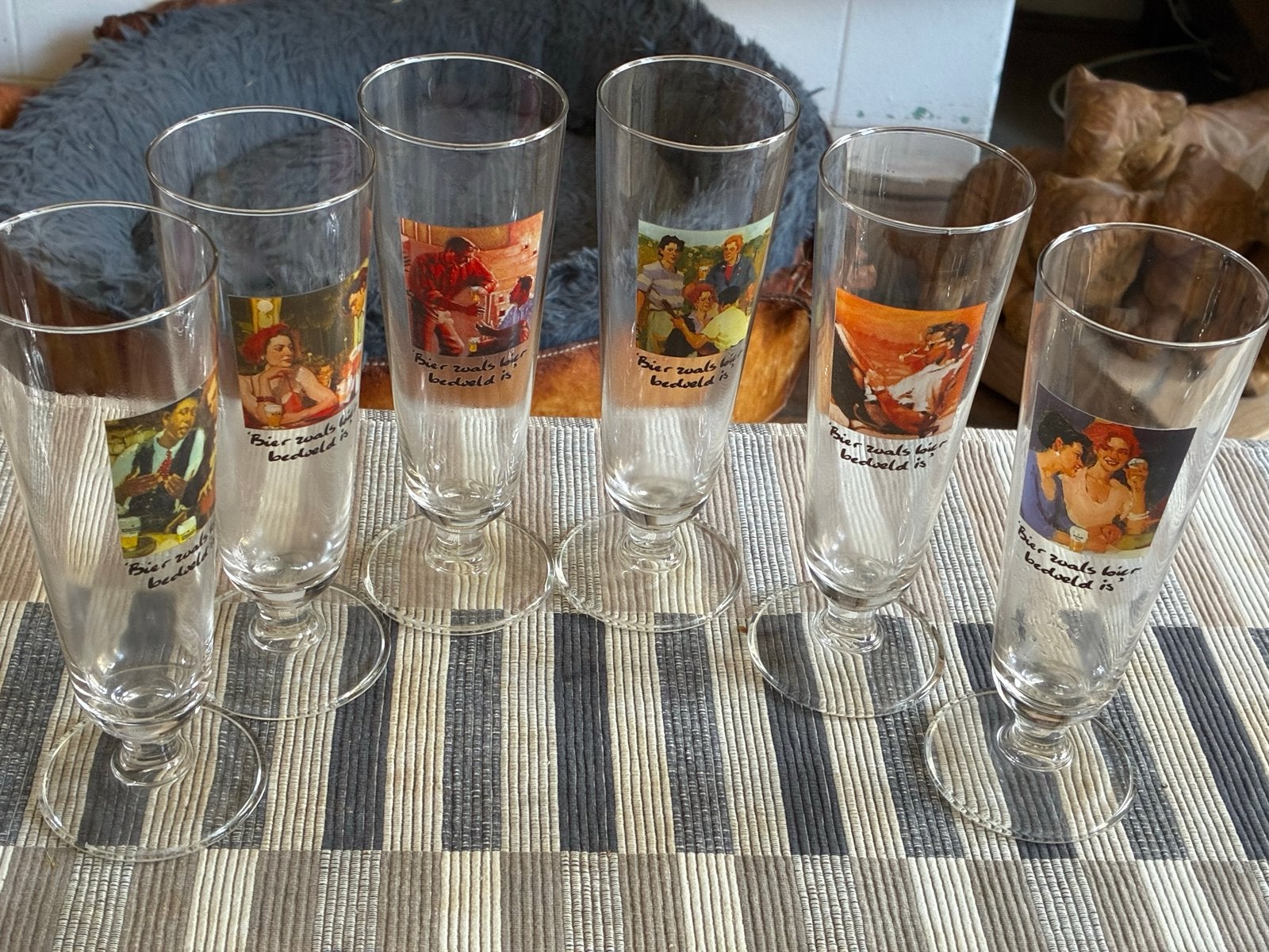 Set van 6 Heineken bierglazen - 'Bier zoals bier bedoeld is', Ophalen, Zo goed als nieuw, Meerkleurig, Overige merken