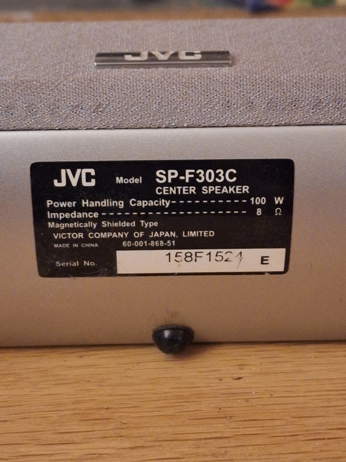 JVC SP-F303C Center Speaker, Ophalen, Gebruikt, JVC, 60 tot 120 watt