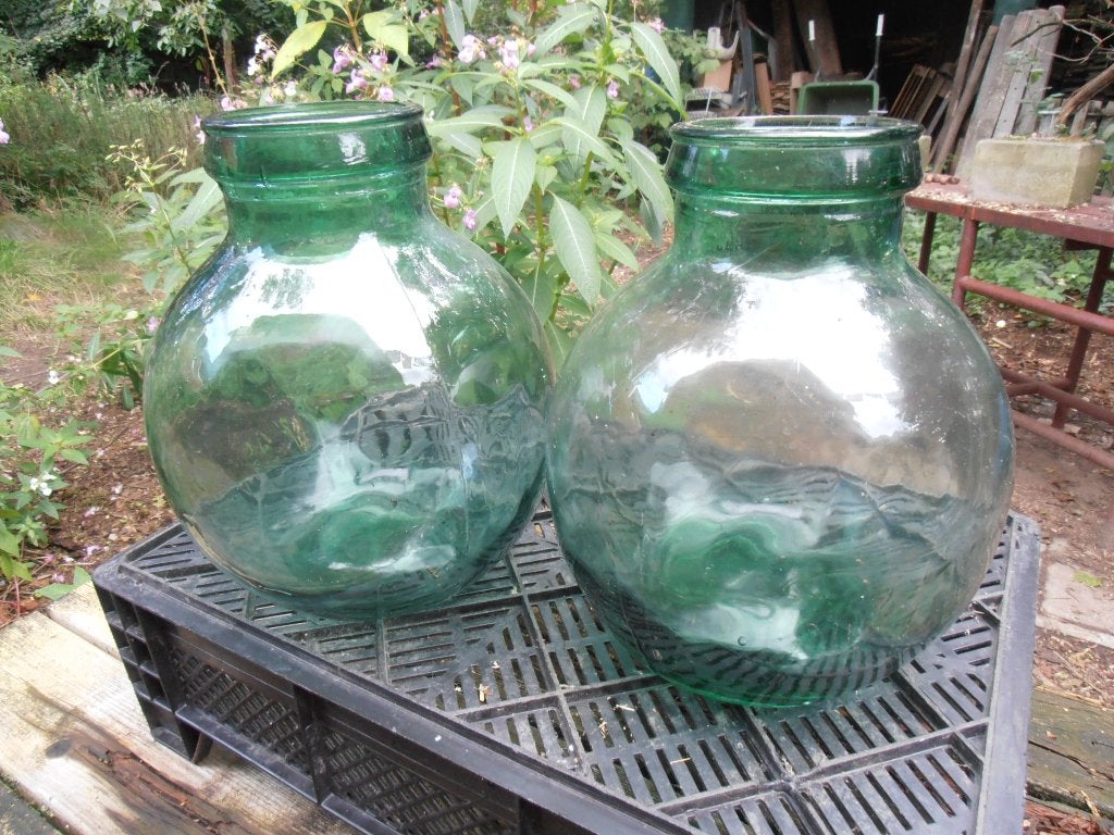 groene glazen potten vazen groot, Antiek en Kunst, Ophalen of Verzenden