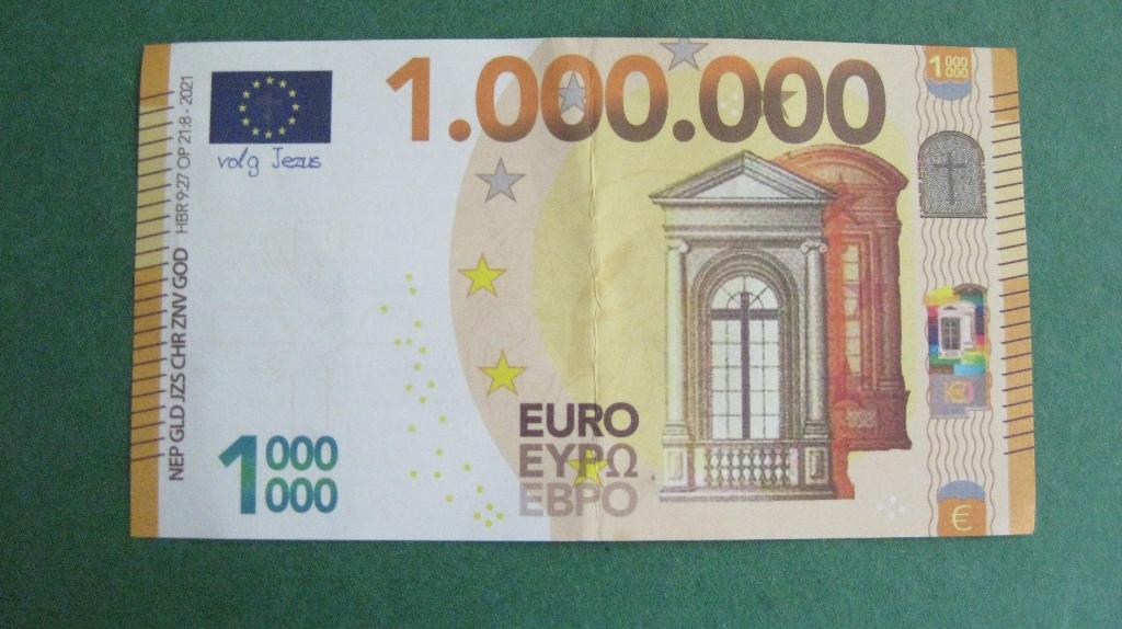 Pseudo Eurobiljet 1 miljoen, Postzegels en Munten, Bankbiljetten | Europa | Eurobiljetten, Ophalen of Verzenden, Overige landen