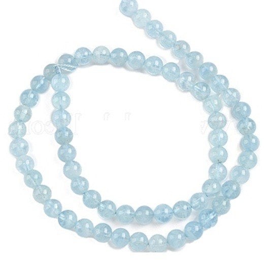 streng Aquamarijn edelsteen kralen 6 mm, Ophalen of Verzenden, Nieuw, Kraal