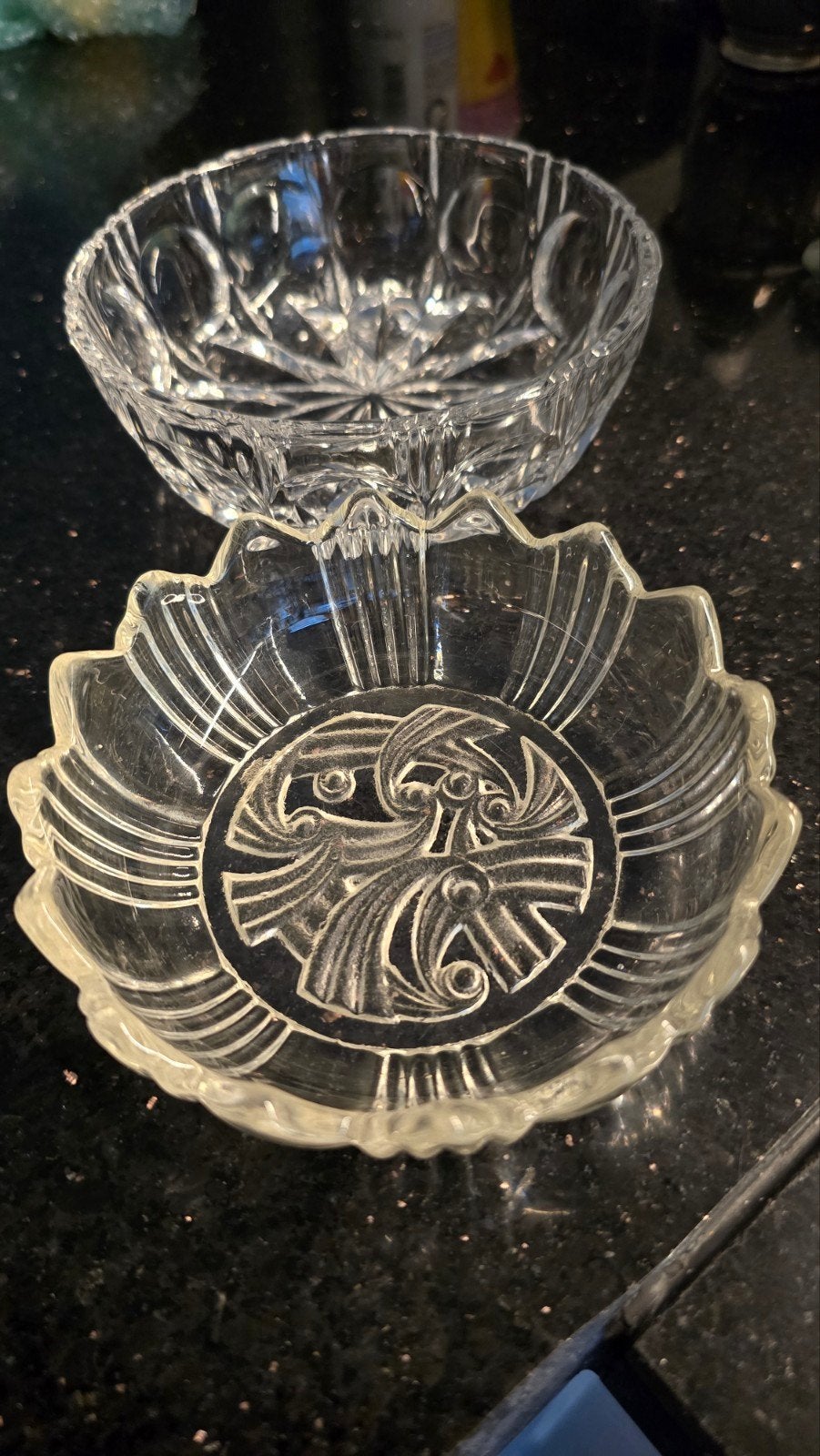 Set van 2 decoratieve glazen schaaltjes, Ophalen