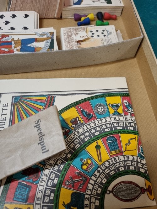 spellendoos vintage negen gezelschapspellen, Ophalen of Verzenden, 'T Olde Gre-j, Info@toldegrej.nl, Endepoelstraat 20f Didam