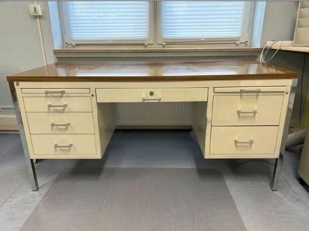 vintage BAISCH bureau metaal dokter industrieel mid-century, Ophalen, Overige typen, 160 cm, Gebruikt