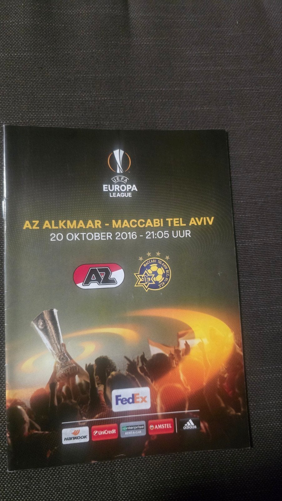 AZ Alkmaar - Maccabi Tel Aviv Europa League Boekje, Ophalen of Verzenden, AZ