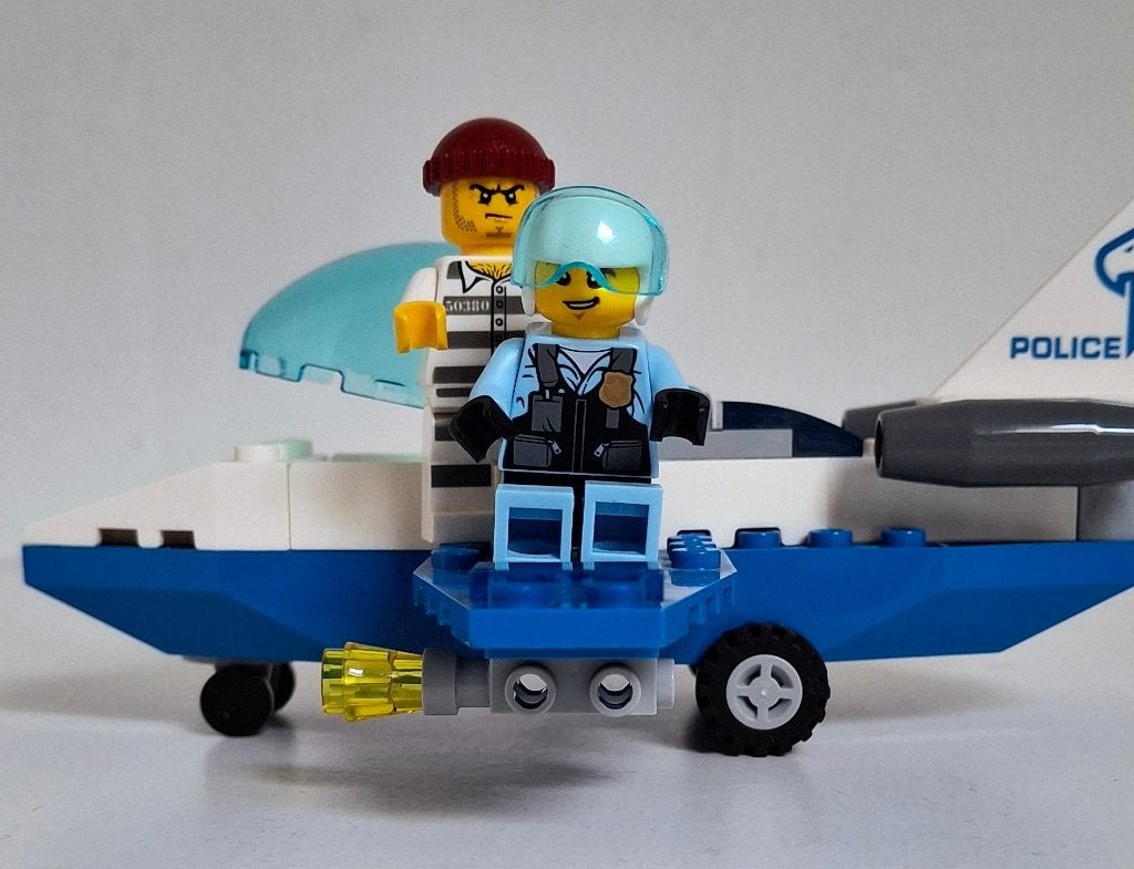 Compl. set Lego City Nr. 60206 Luchtpolitie vliegtuigpatrou., City, Lego, Ophalen of Verzenden, Zo goed als nieuw