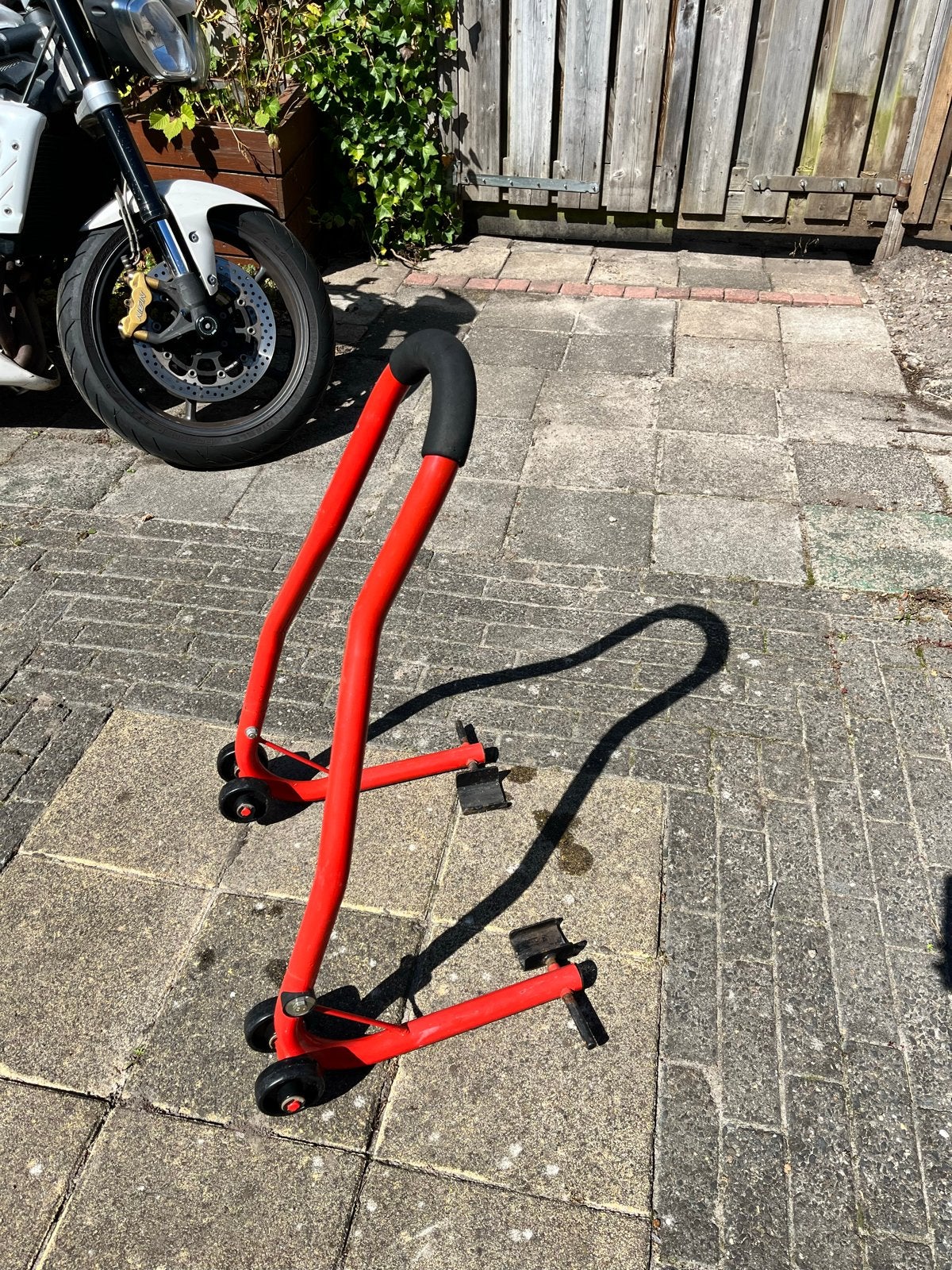 Motorfiets paddockstand achter - rood, Ophalen, Gebruikt