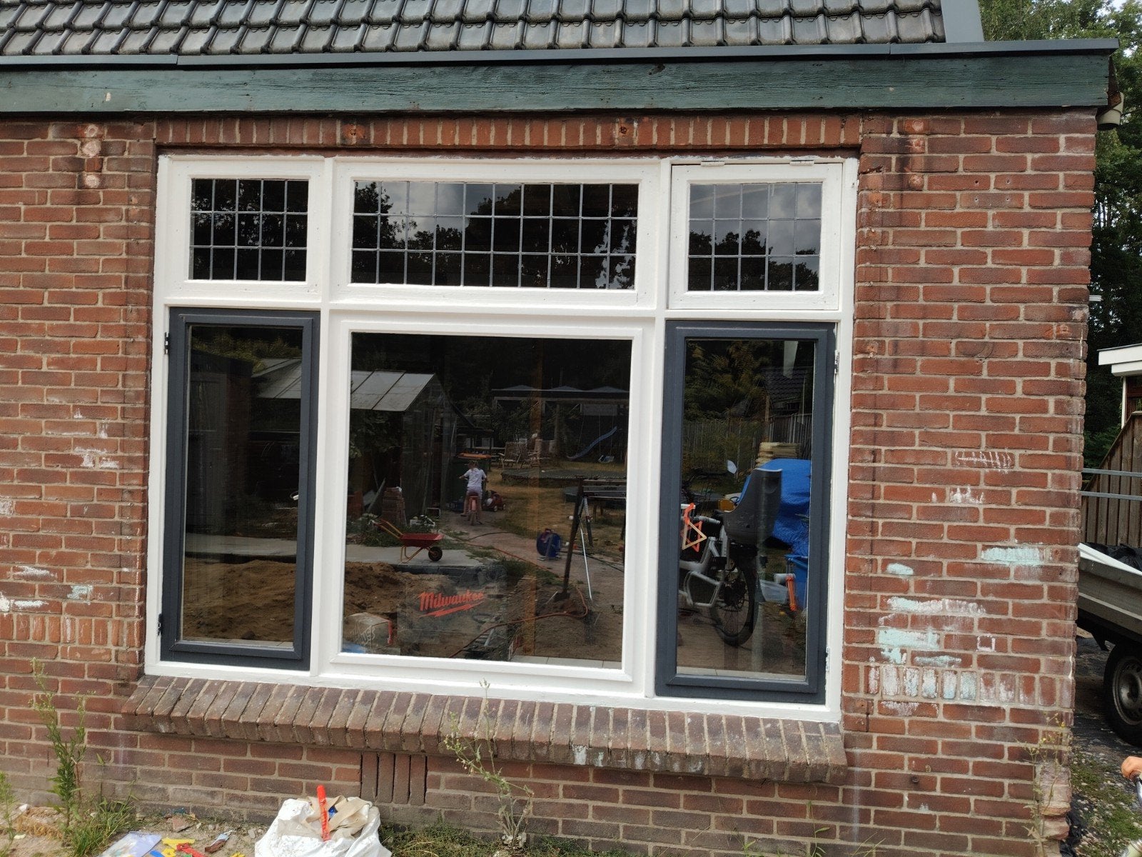 kozijn met 2 draairamen, Ophalen, Gebruikt, 150 tot 225 cm, Inclusief glas