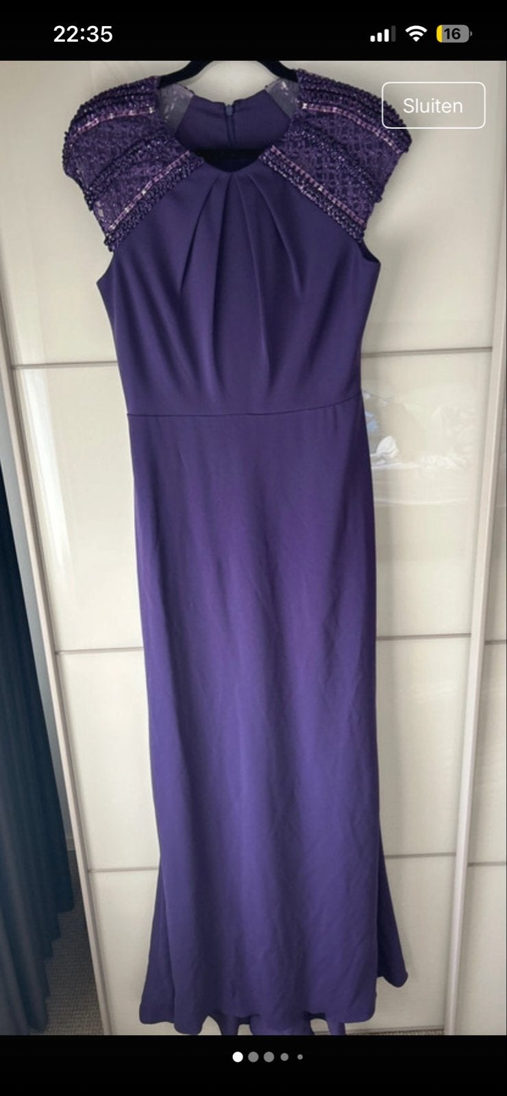 Prachtige Paarse Jurk van Badgley Mischka - Maat 40, Maat 38/40 (M), Paars, Ophalen of Verzenden, Zo goed als nieuw