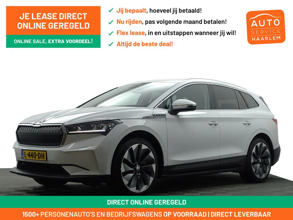 Skoda Enyaq iV 60+ Sportline- Warmtepomp Design Leder Interi, Auto's, Skoda, Automaat, 34 min, Achterwielaandrijving, Gebruikt