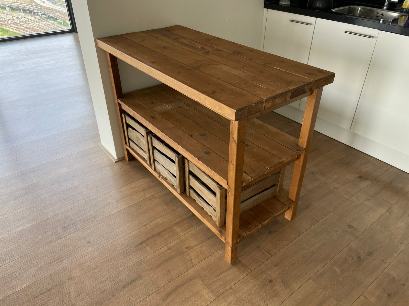 Houten werkbank voor keuken, Ophalen, Gebruikt, 70 tot 120 cm