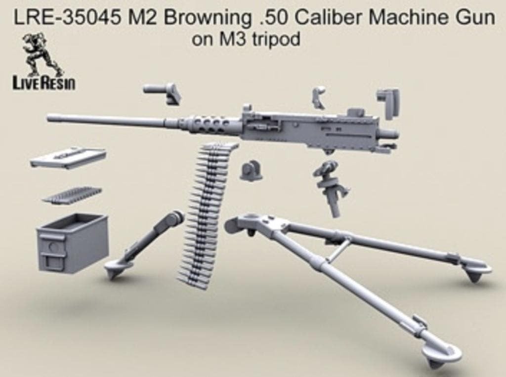 LiveResin	LRE35045	M2 Browning .50 Caliber Machine Gun on M3, Verzenden, Nieuw, 1:35 tot 1:50