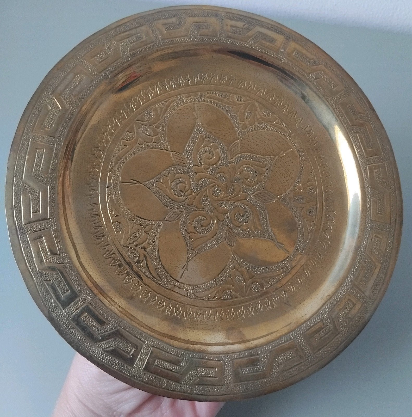 🌺Vintage 🌺Marokkaans 🌺koperen Serveerschaaltje 🌺Wandbord, Verzenden