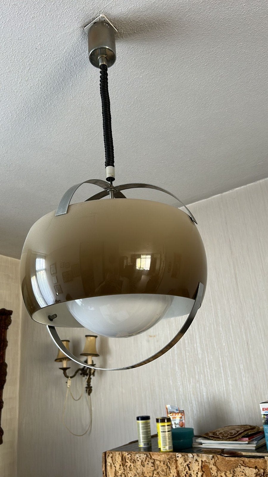Vintage Harvey Guzzini hanglamp jaren '70, Ophalen of Verzenden, Minder dan 50 cm