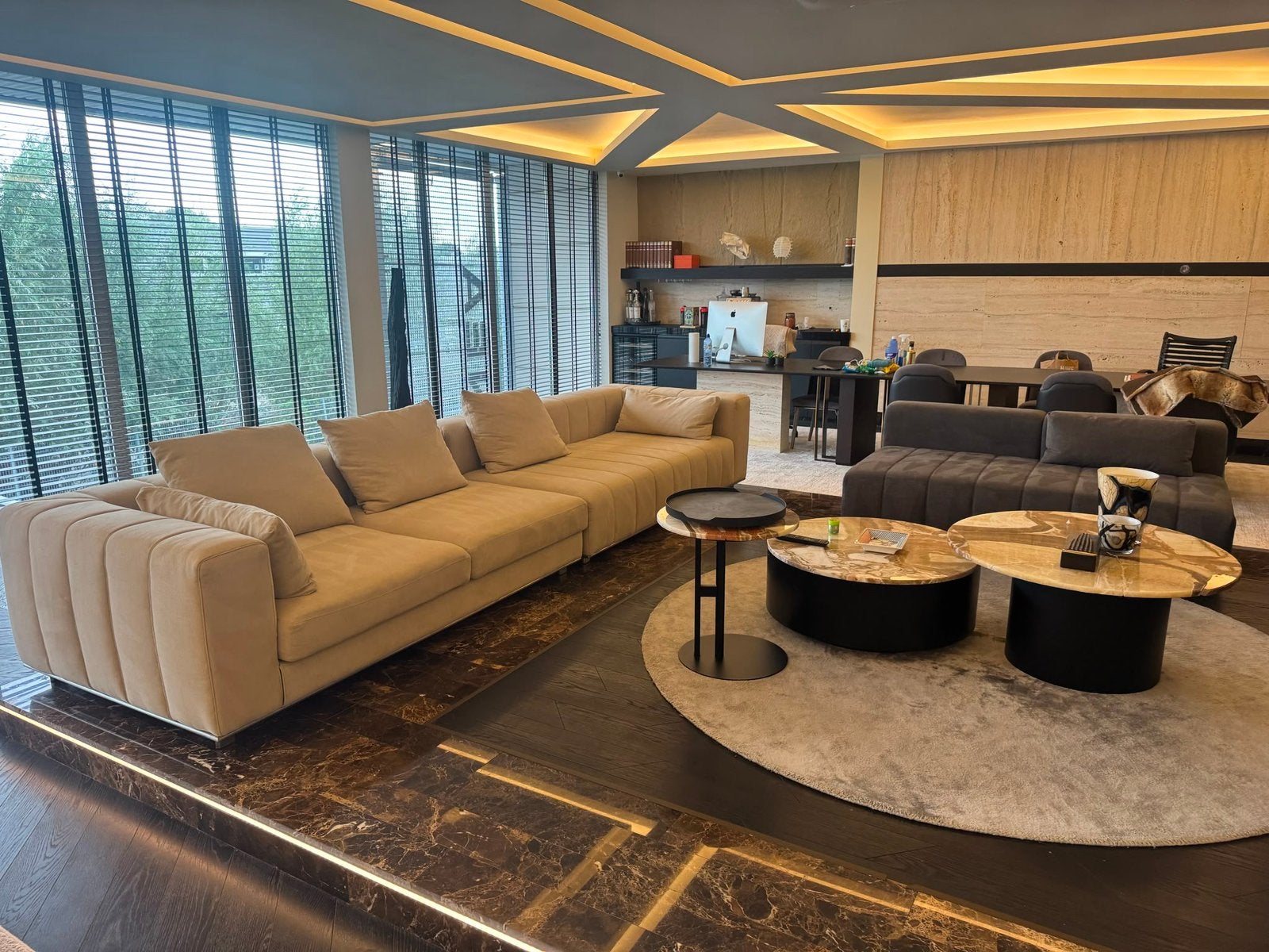 Modulaire bankstel bank hoekbank als nieuw!, Ophalen, 75 m² of meer, Beige, Zo goed als nieuw