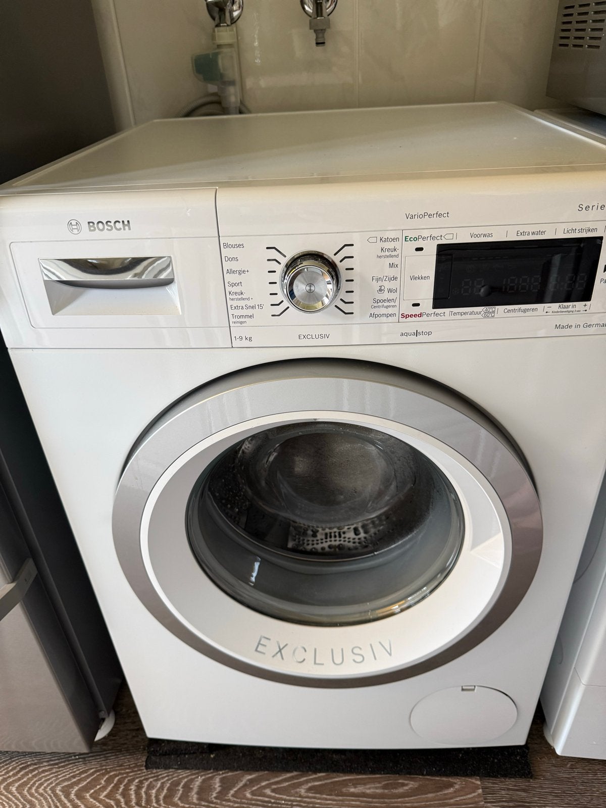 Bosch VarioPerfect Serie 8 Exclusiv Wasmachine 9 kg, Ophalen, 1200 tot 1600 toeren, Gebruikt, 8 tot 10 kg