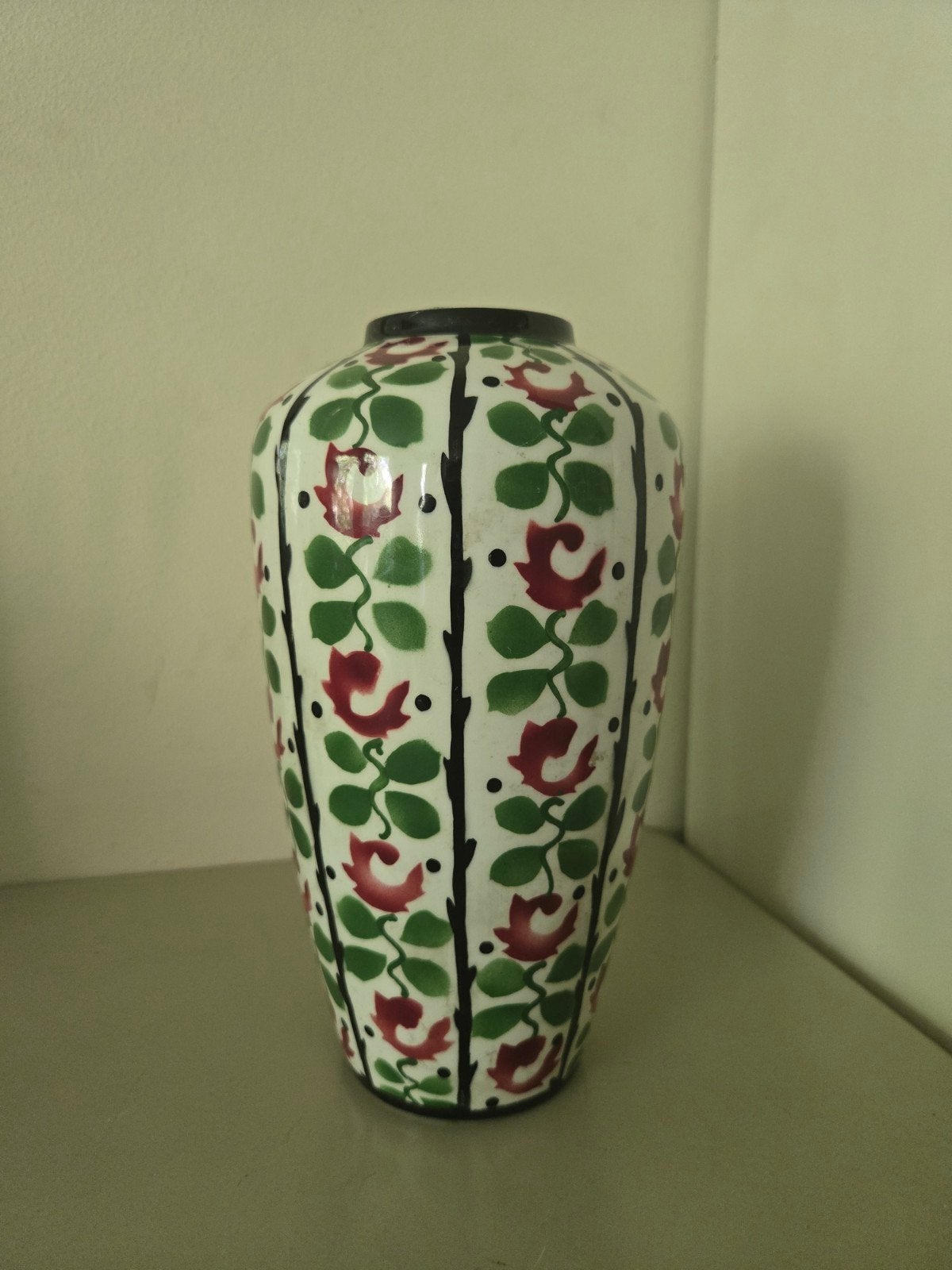 Art Nouveau Bernhard Bloch vaas puntgaaf 22 cm hoog, Antiek en Kunst, Ophalen of Verzenden