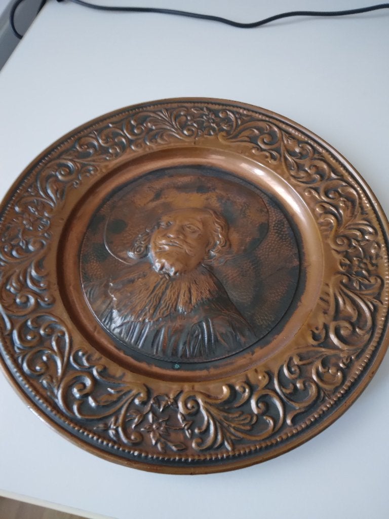 koperen bord 26 cm, Ophalen of Verzenden