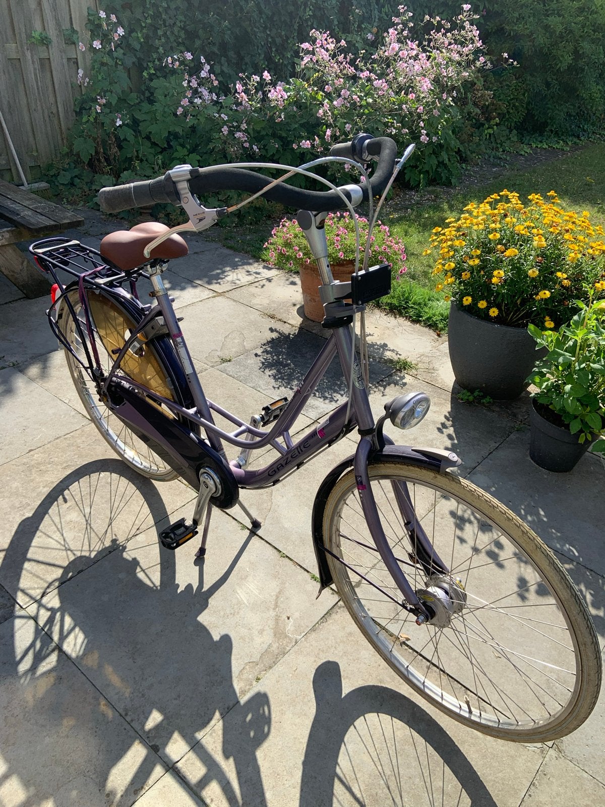 Gazelle Solide Damesfiets - Paars, 7 Versnellingen, Ophalen, Velgrem, Versnellingen, Gazelle