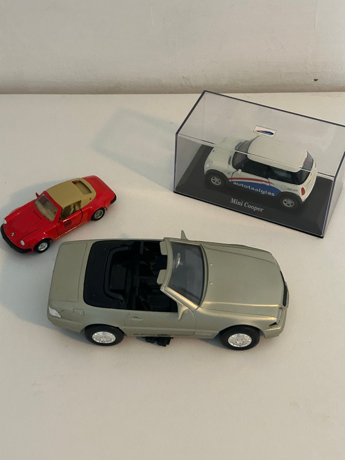 Verzameling van 3 modelauto's: Porsche, Mini Cooper, Mercede, Hobby en Vrije tijd, Modelauto's | 1:43, Ophalen of Verzenden, Gebruikt
