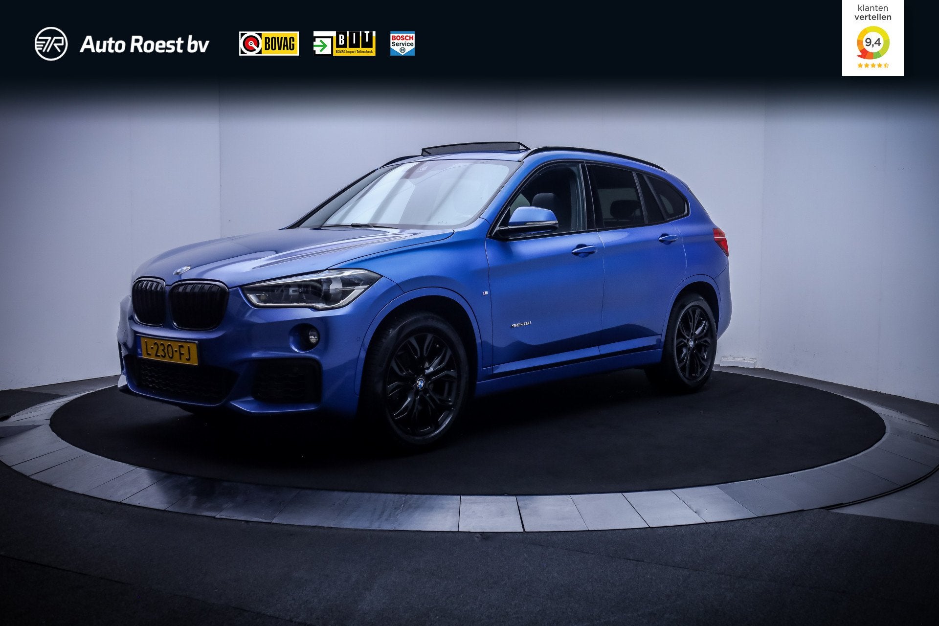 BMW X1 18iA M-Sport High Executive PANO | FULL LED | STOELVE, Dealer onderhouden, Gebruikt, Blauw, Alcantara
