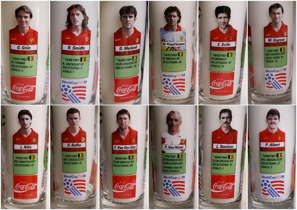 Complete Set 6 McDonalds Coca Cola glas België WorldcupUSA94, Ophalen of Verzenden, Nieuw, Bierglas