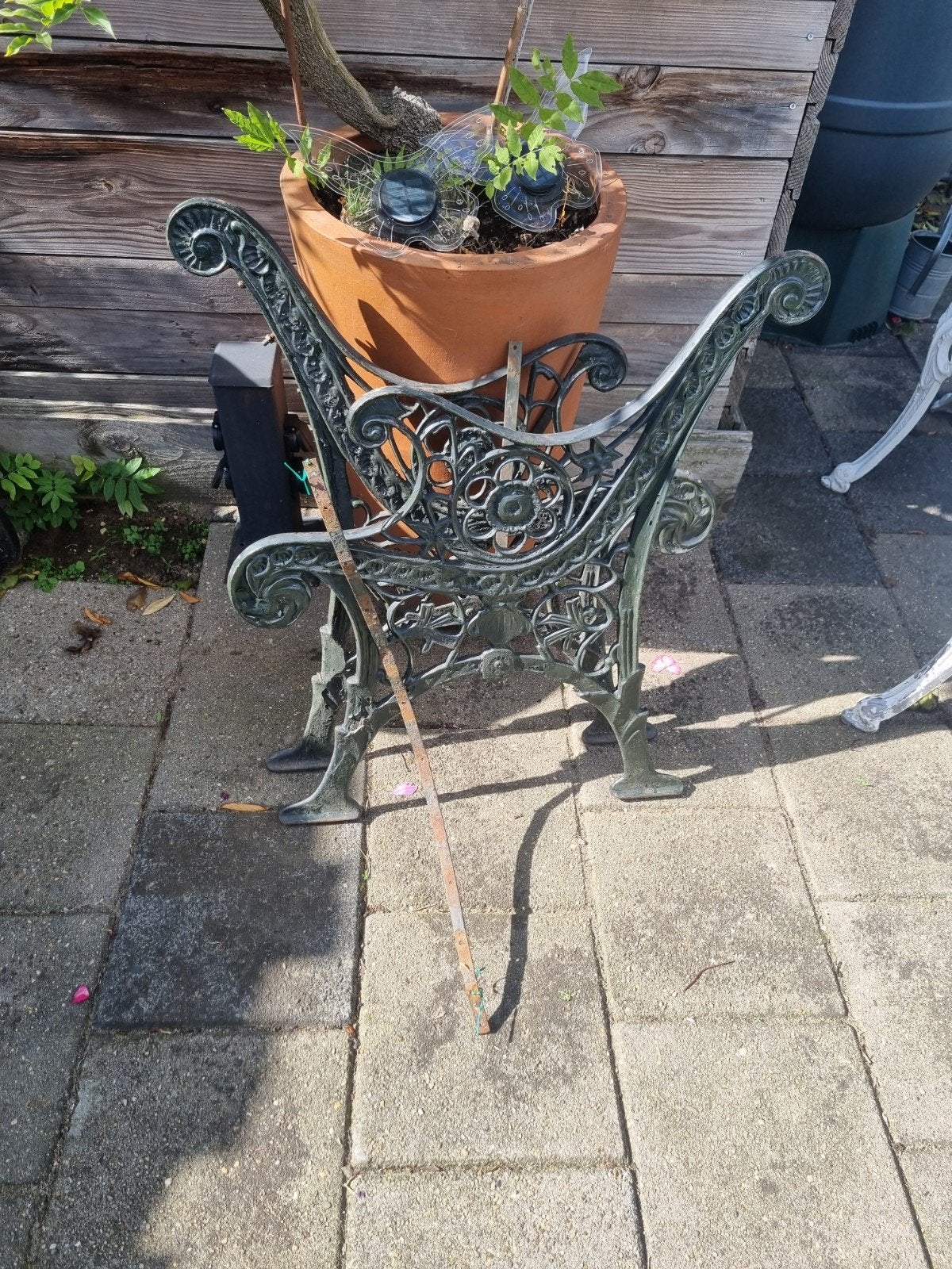 gietijzeren steunen voor een tuinbank, Ophalen, Gebruikt, Metaal