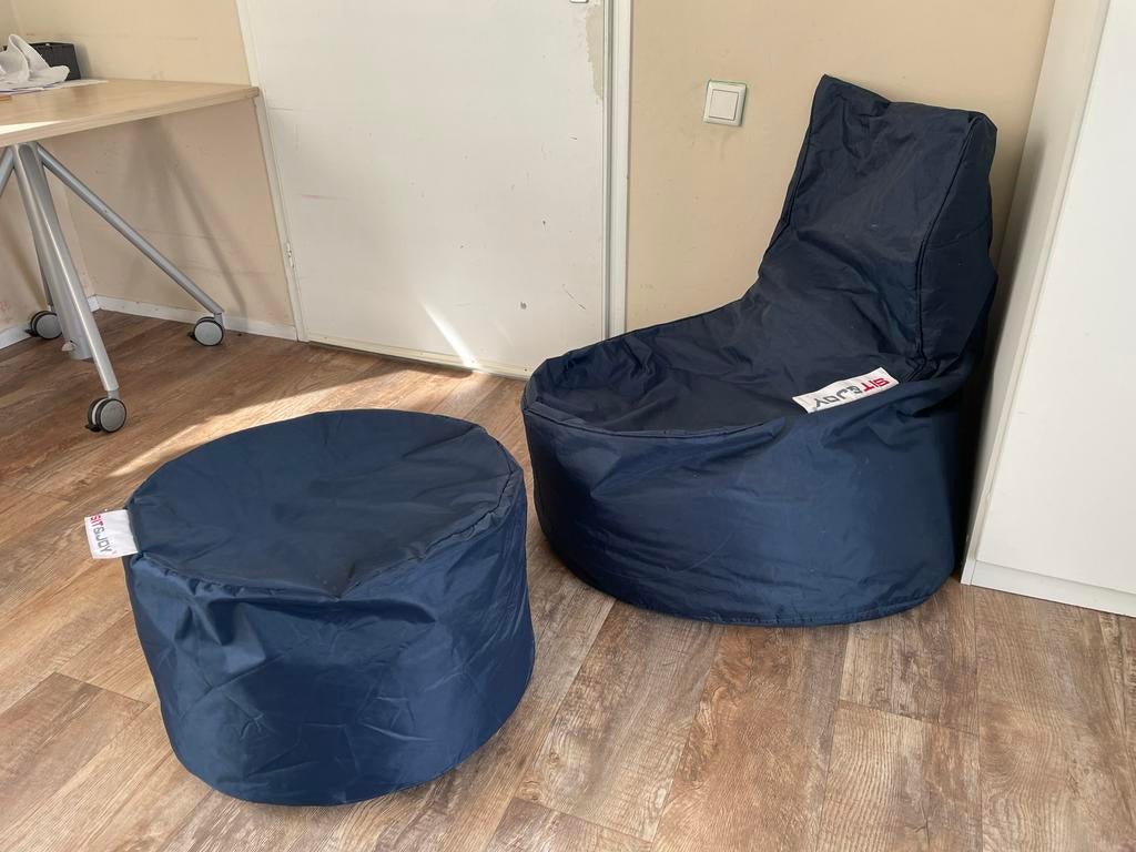 Sit & Joy Dolce Zitzak en Poef - Navy Blue, Huis en Inrichting, Zitzakken, Ophalen, Gebruikt, Blauw, Zitzak