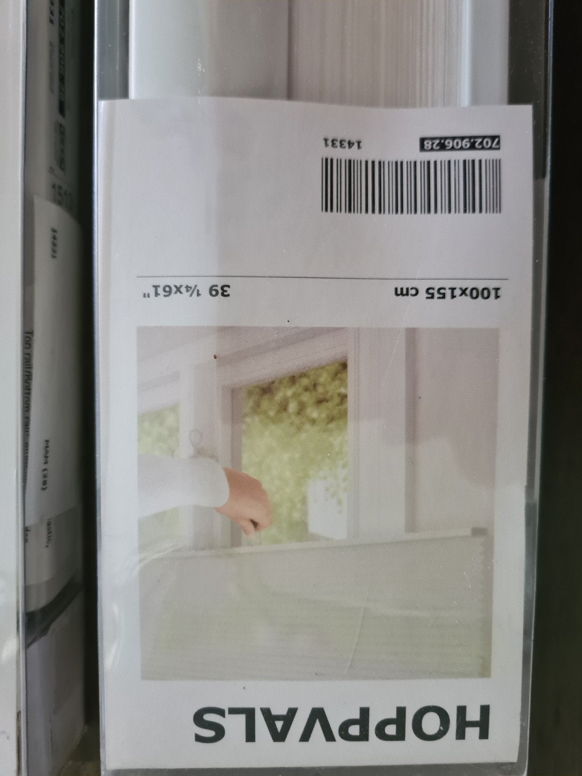 IKEA HOPPVALS Plisségordijn 100x155 cm Wit, Ophalen, Wit, Nieuw, Lichtdoorlatend