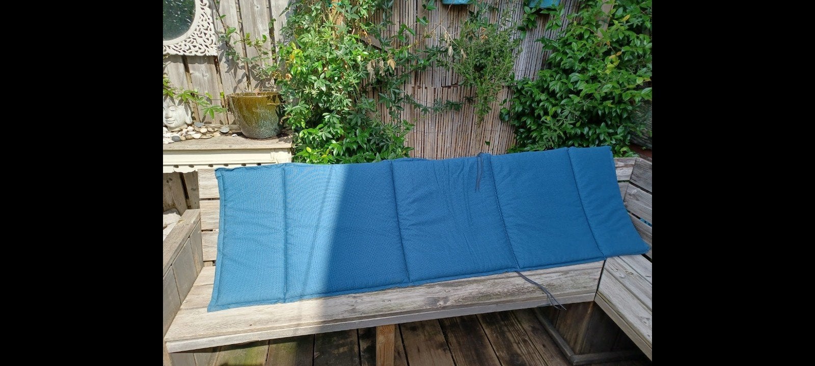 image
Tuinstoel relaxstoel ligbed kussen blauw 1, Tuin en Terras, Tuinsets en Loungesets, Ophalen