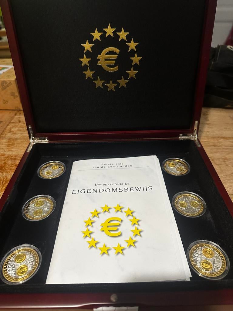 Prachtige munt set - “eerste slag van de eurolanden” zilver, Ophalen of Verzenden, Overige landen, Overige waardes, Zilver