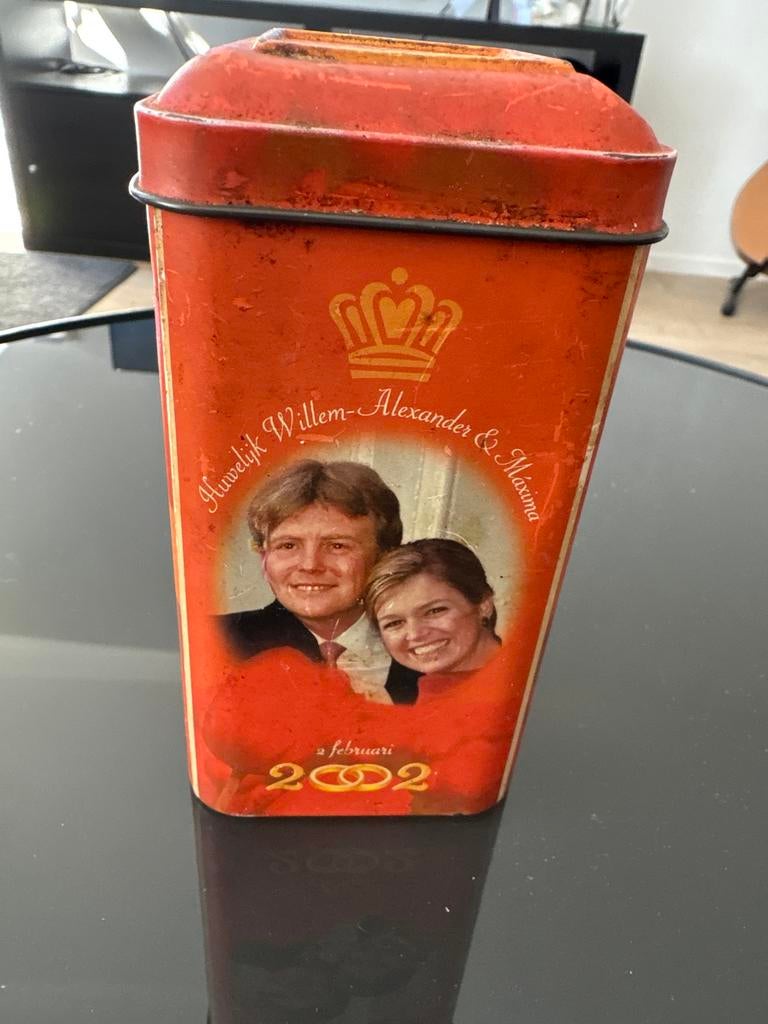 Vintage De Ruijter Oranje Hagel Blik Huwelijk Willem-Alexand, Ophalen, Gebruikt, Overige, Overige merken