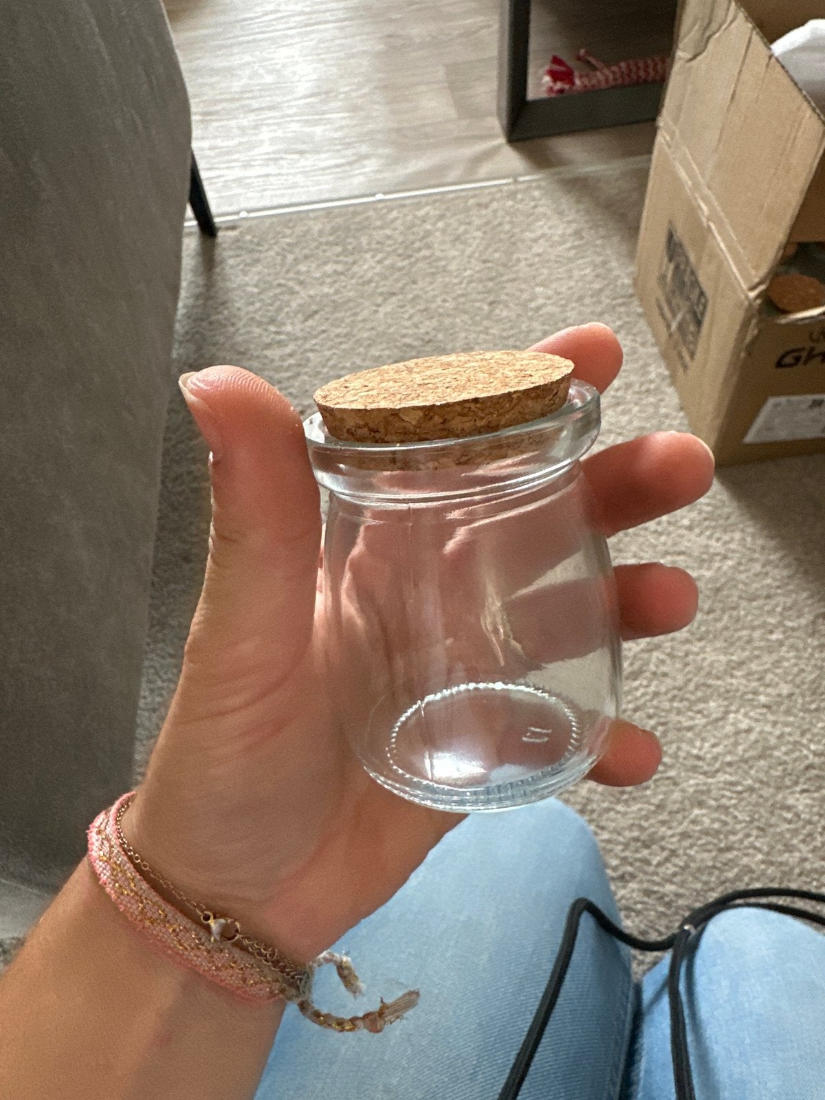 40x Glazen potjes met kurken deksel - Nieuw, Met deksel, Rond, Ophalen of Verzenden, Glas