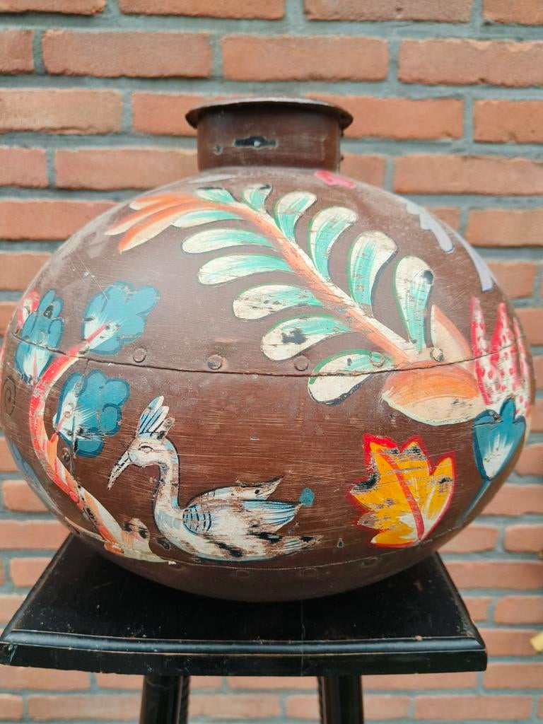 Indiase waterpot/vaas voor droogbloemen, Overige materialen, Gebruikt, Overige kleuren, ?