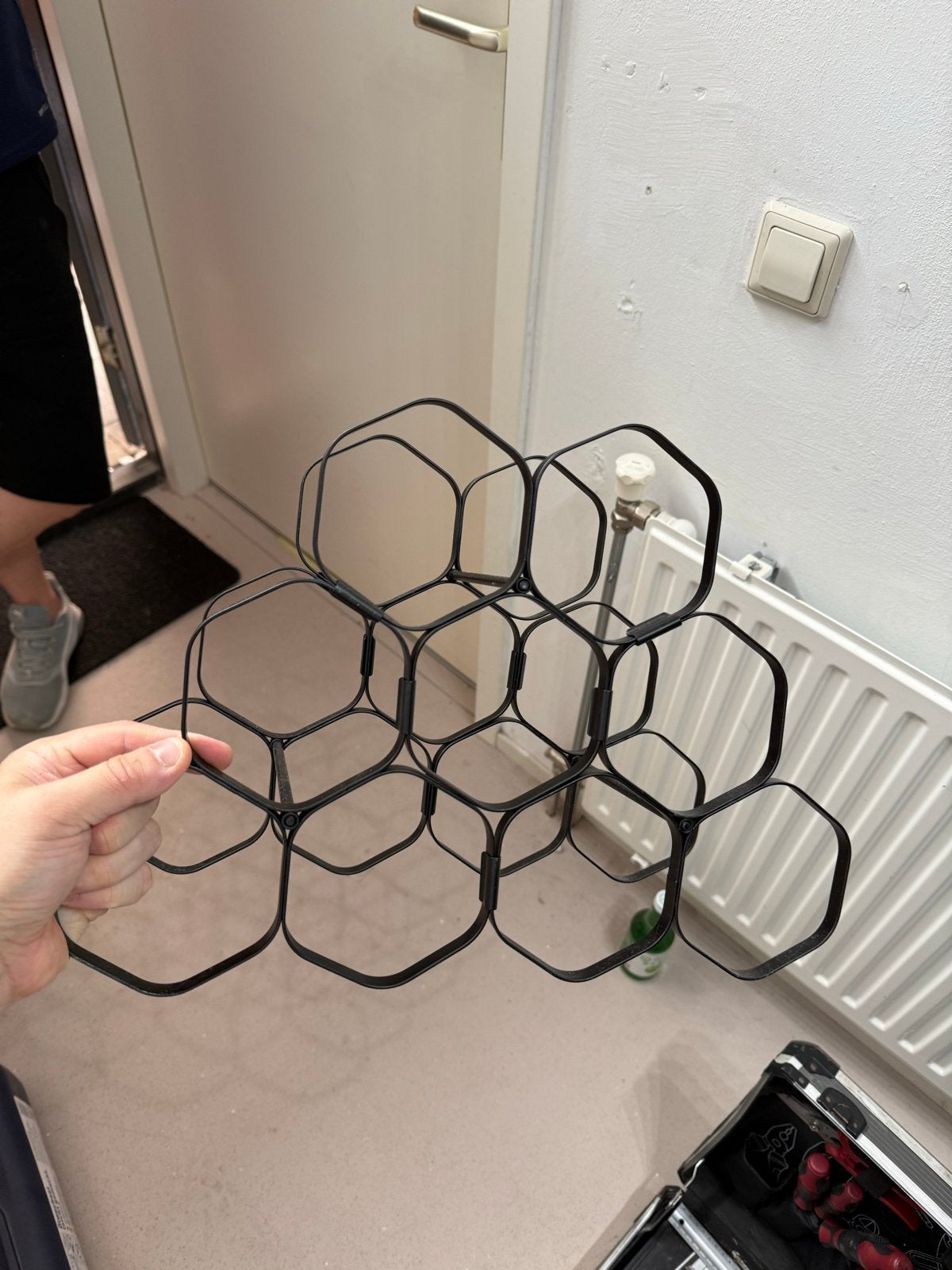 Nieuw modulair wijnrek - Zwart kunststof, uitbreidbaar, 5 tot 15 flessen, Nieuw, Ophalen of Verzenden, Metaal