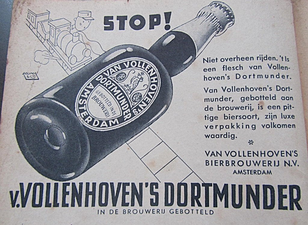 knipsel VAN VOLLENHOVENS bier  1933, Ophalen of Verzenden, Gebruikt, Overige typen, Overige merken