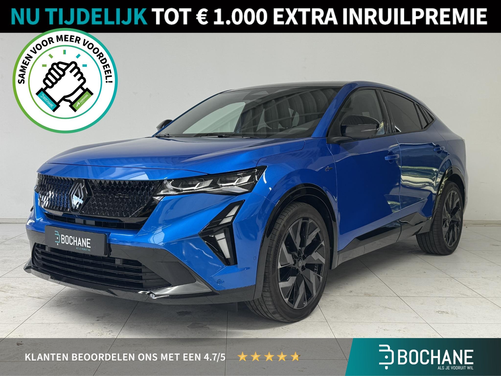 Renault Rafale 1.2 E-Tech full hybrid 200 Esprit Alpine | Na, Auto's, Automatische klimaatregeling, Gebruikt, 1199 cc, Blauw