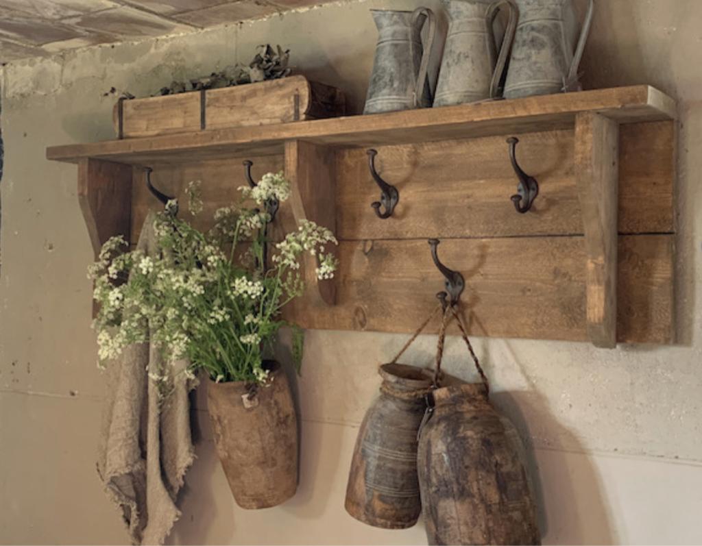 Landelijke kapstok * wandrek * regaal * rek * Huisje Sfeer, Huis en Inrichting, Woonaccessoires | Kapstokken, Nieuw, Wandkapstok