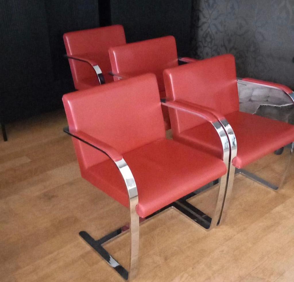 4 eetkamer stoelen sky rood vintage, Ophalen of Verzenden