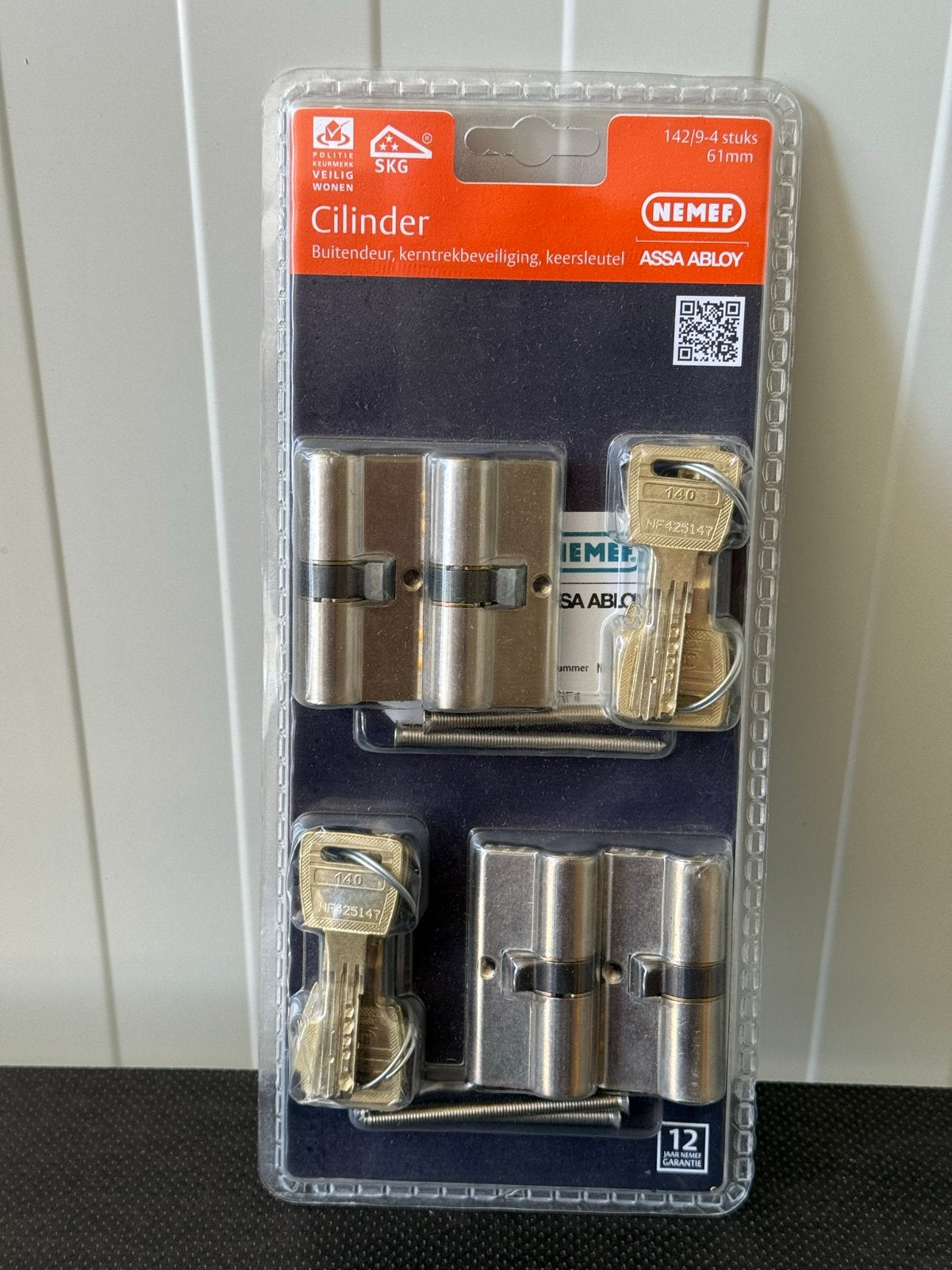 NEMEF Cilinder Buitendeur SKG Keersleutel 61mm, Overige materialen, ., Nieuw, Ophalen of Verzenden