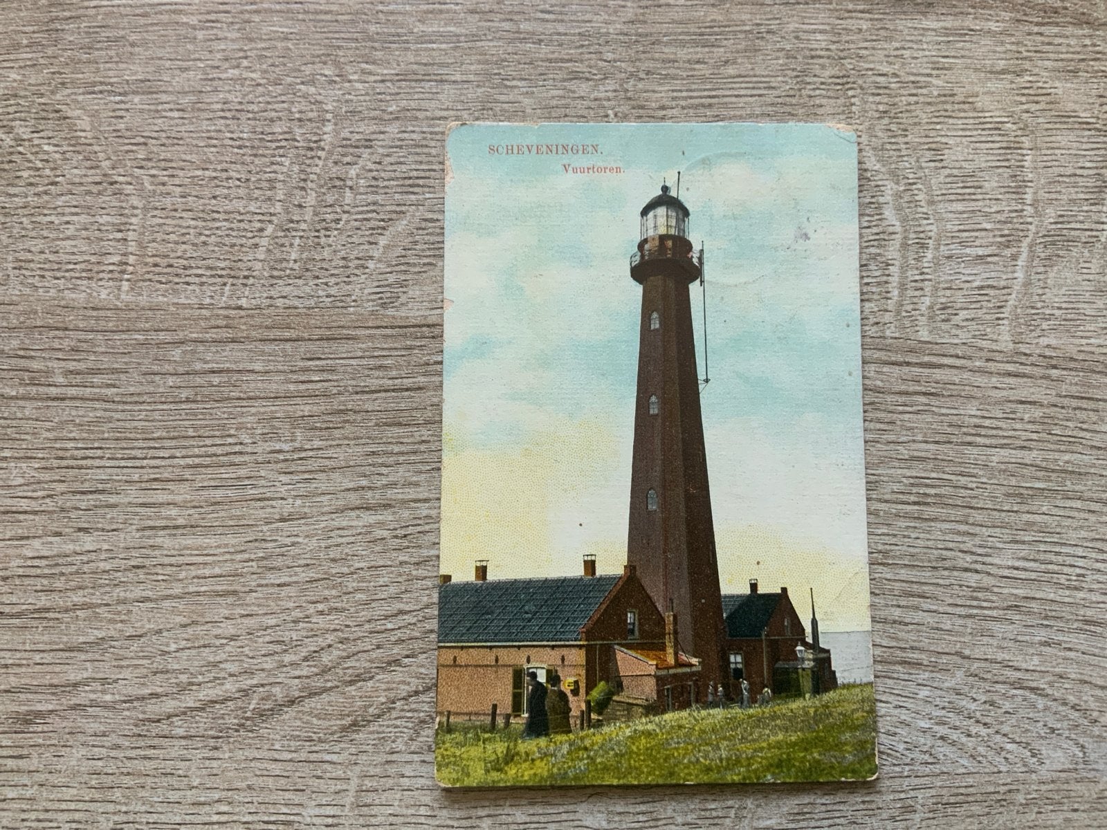 Oude Ansichtkaart Scheveningen Vuurtoren, Ophalen of Verzenden, Voor 1920, Gelopen, Zuid-Holland