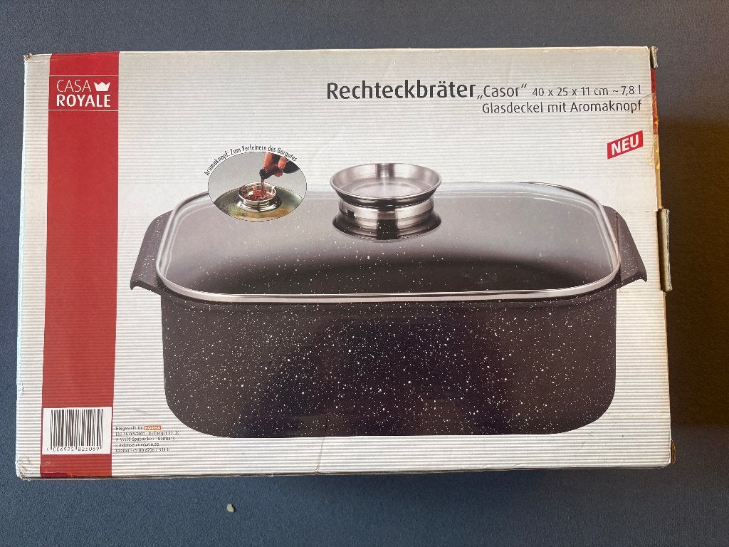 Rechteckbräter Casor. Pan voor stoven. Nieuw in de doos, Braadpan, Met deksel, Nieuw, Ophalen of Verzenden