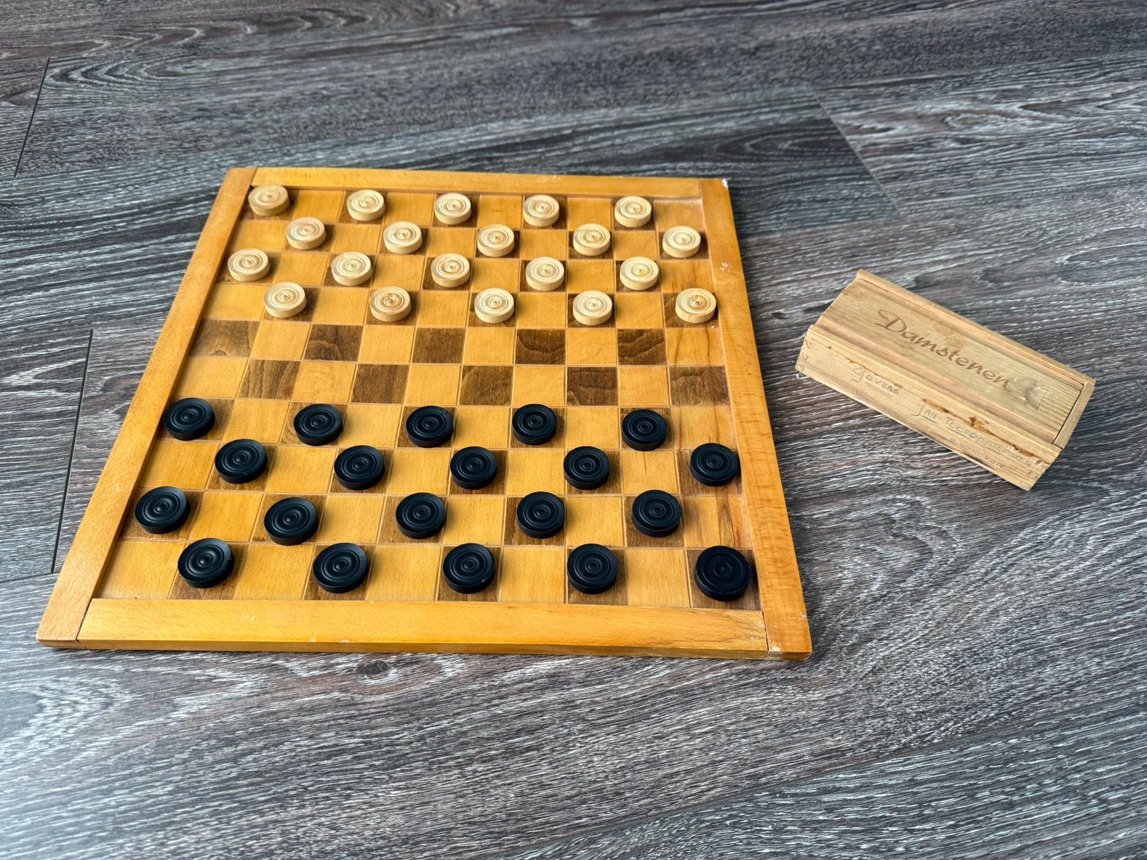 Dambord met stenen, Een of twee spelers, Ophalen of Verzenden, Gebruikt