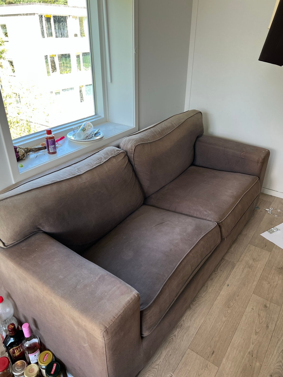 GRATIS OPHALEN! Comfortabele bruine tweezitsbank, Huis en Inrichting, Ophalen, Gebruikt, 150 tot 200 cm, Tweepersoons